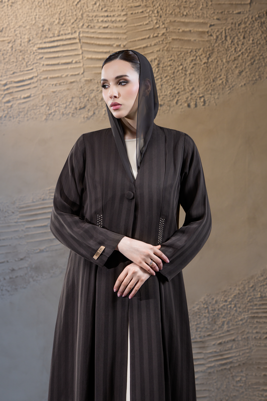 Espresso Veil Hooded Luxury Abaya