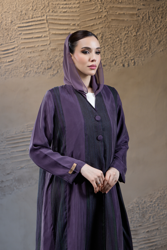 Royal Plum Hooded Luxury Abaya