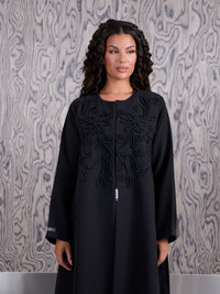 Bream Hand Work Black Abaya