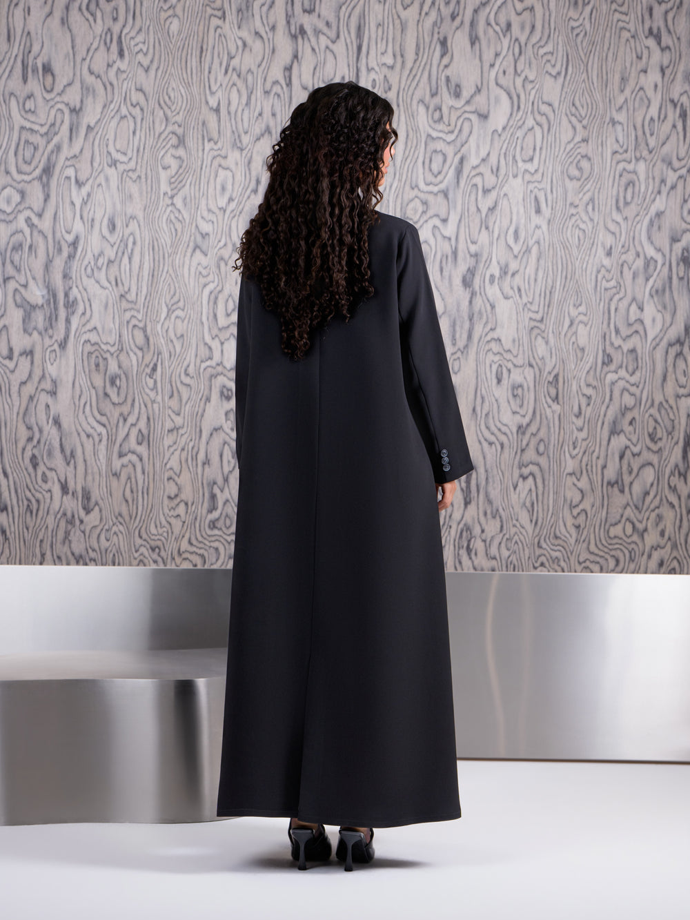 Blush Floral Embroidered Black Abaya