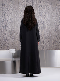 Noir Botanical Embroidered Abaya