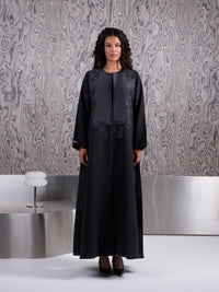 Noir Bloom Embroidered Black Abaya
