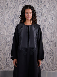 Noir Bloom Embroidered Black Abaya