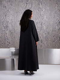Noir Bloom Embroidered Black Abaya